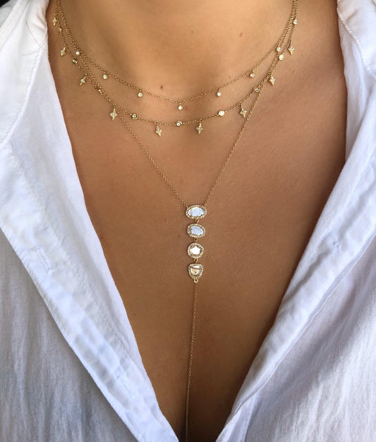 4 Diamond Slice Lariat - Nina Segal Jewelry