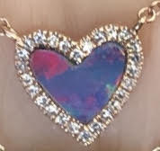 Small Pink Opal Diamond Heart Necklace - Nina Segal Jewelry
