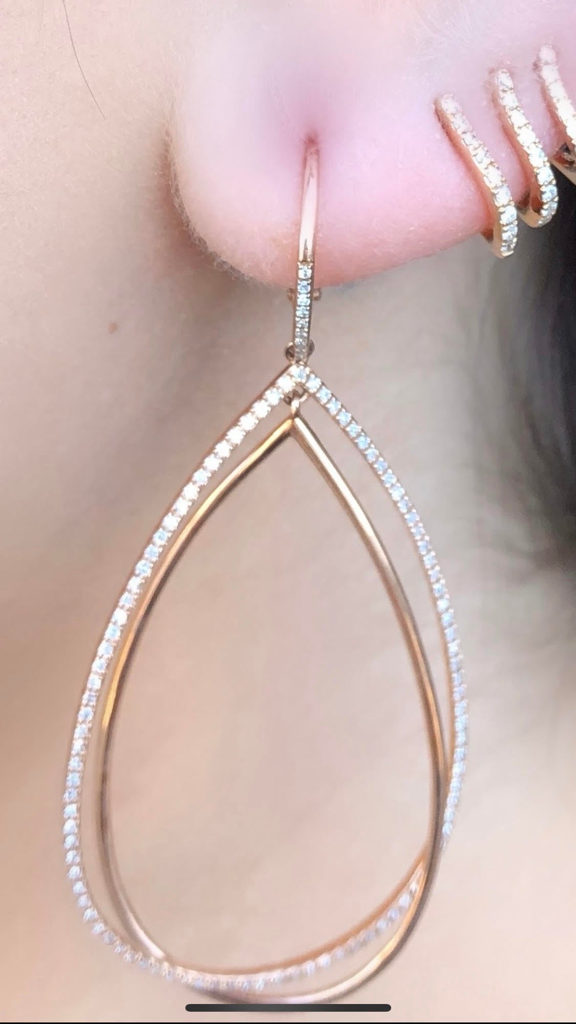 Open Double Tear Drop Earrings - Nina Segal Jewelry