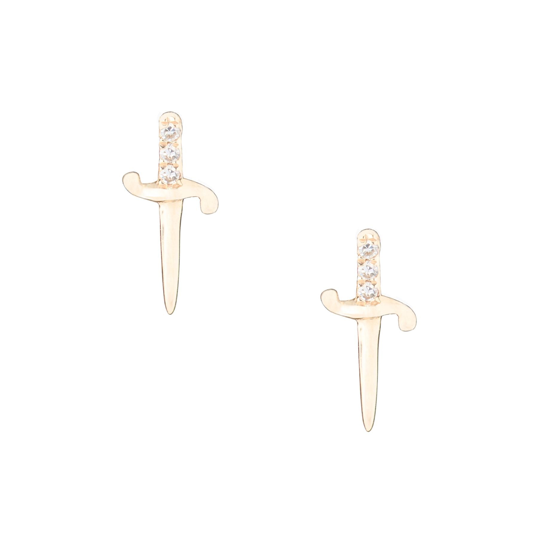 Tiny Sword Diamond Studs - Nina Segal Jewelry