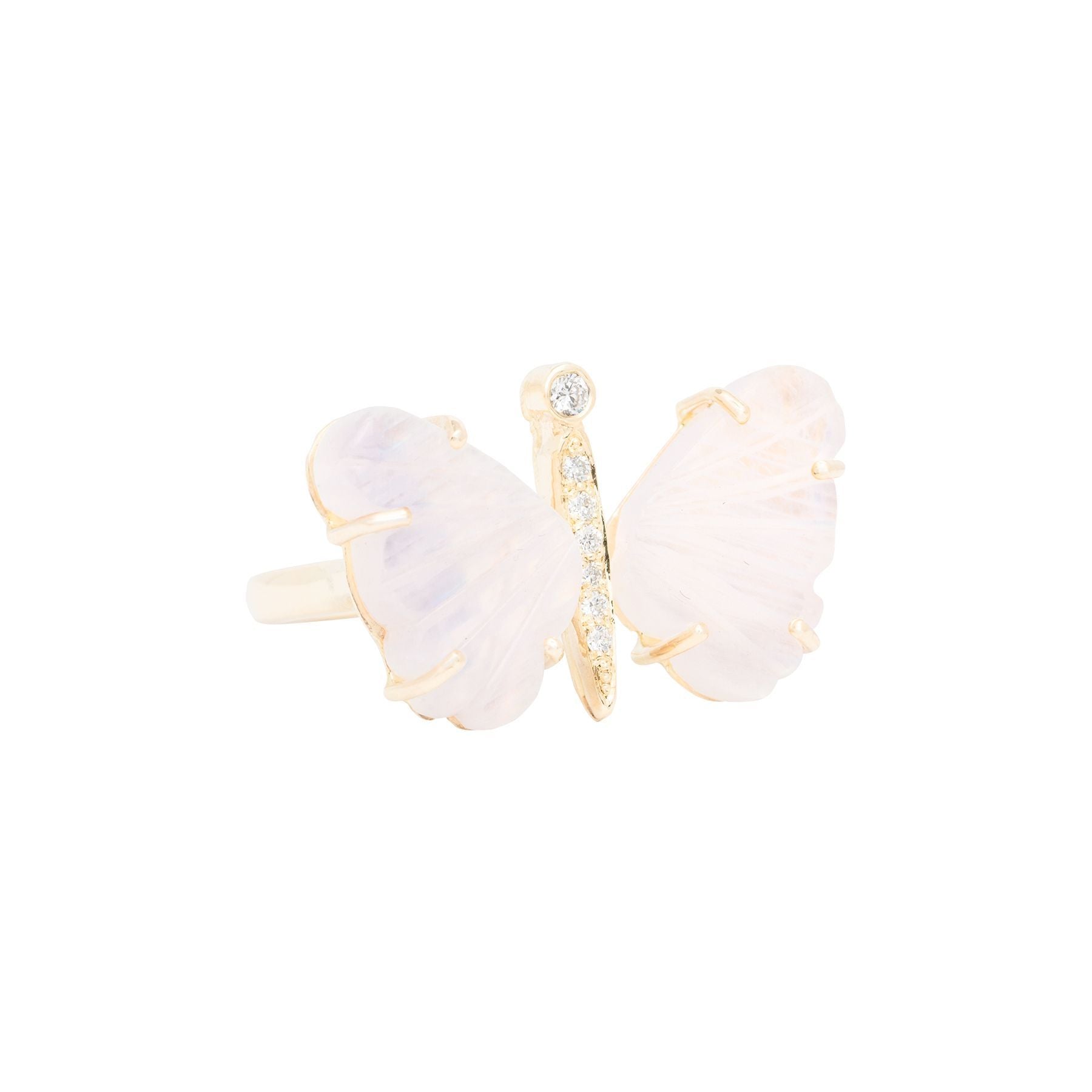 Moonstone Butterfly Diamond Ring - Nina Segal Jewelry